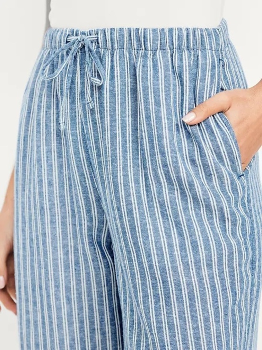 A New Day linen-blend striped pants